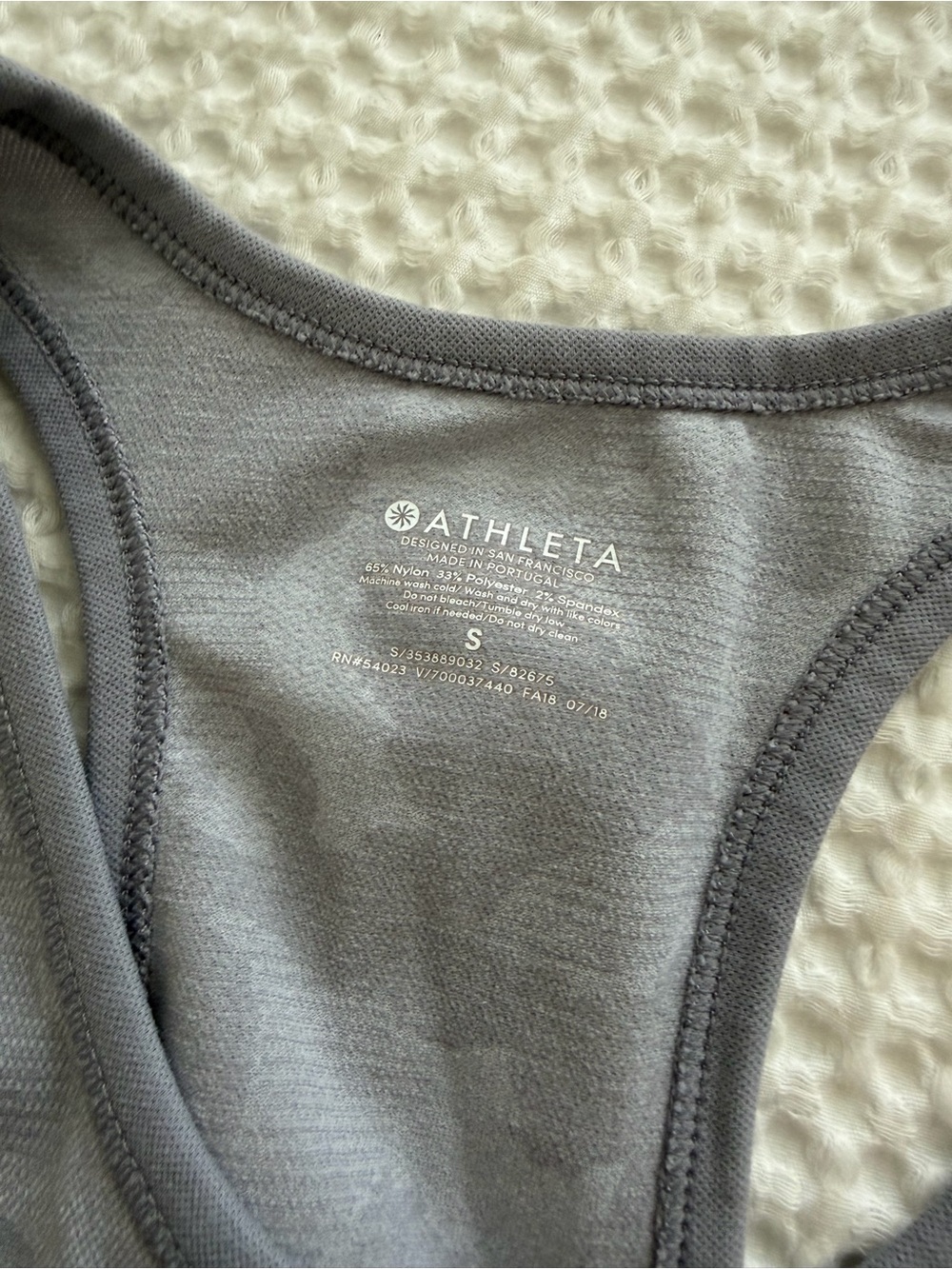Athleta Gray Textured Racerback Tank - Picture 2 of 2